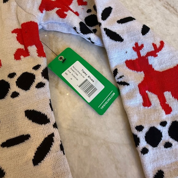 Tipsy Elves Red & White Fair Isle Sweater Dress - Size Medium - NWT - Picture 5 of 9